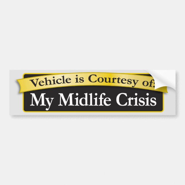 Pegatina Para Coche Vehículo de la crisis de la media vida (Frente)