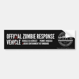 Pegatina Para Coche Vehículo oficial de la respuesta del zombi