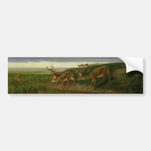 Pegatina Para Coche Venado en la pradera (por William Holbrook Beard)