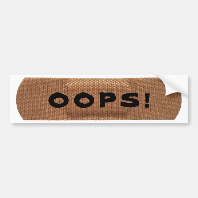 Pegatina Para Coche ¡Vendaje con Oops! (Frente)