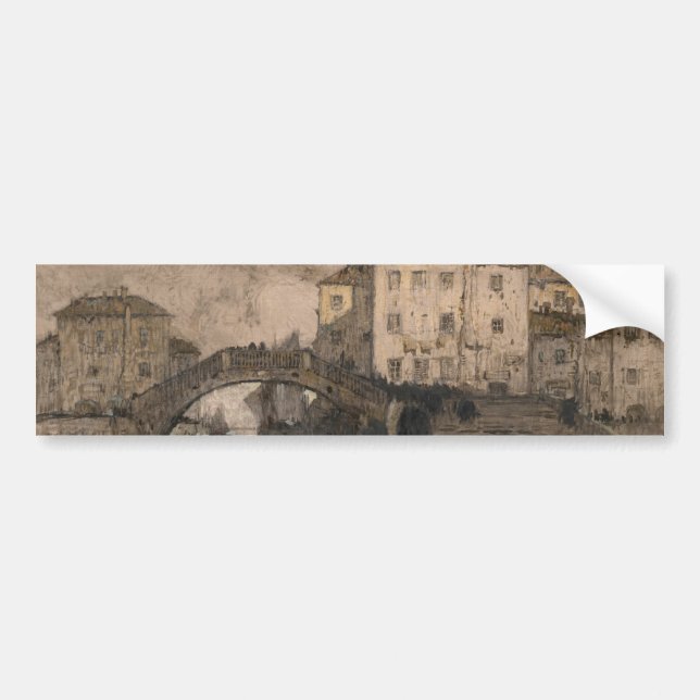 Pegatina Para Coche Venecia, Italia (paisaje veneciano vintage) (Frente)