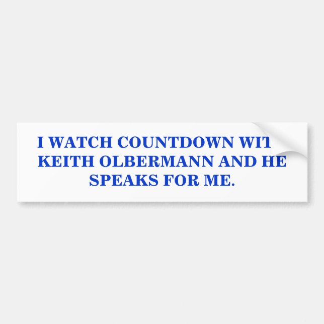 PEGATINA PARA COCHE VEO A KEITH OLBERMANN BUMPER STICKER (Frente)