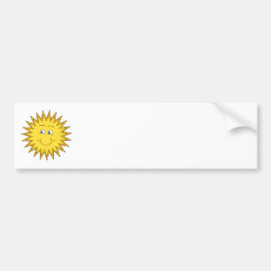 Pegatina Para Coche Verano amarillo Sun con una cara feliz