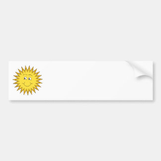 Pegatina Para Coche Verano amarillo Sun con una cara feliz