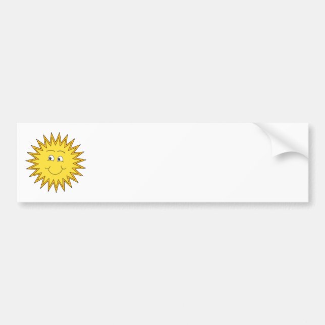 Pegatina Para Coche Verano amarillo Sun con una cara feliz (Frente)