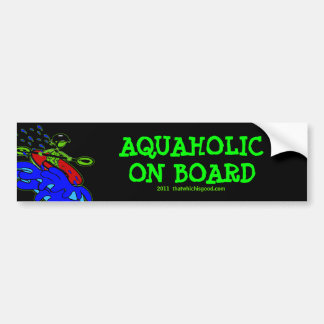 Pegatina Para Coche Verde azul de Aquaholic del Kayaker de Whitewater