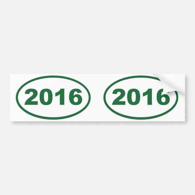 Pegatina Para Coche Verde de 2016 (Frente)