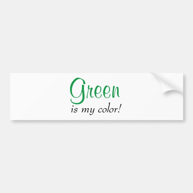 Pegatina Para Coche Verde es mi color (Frente)