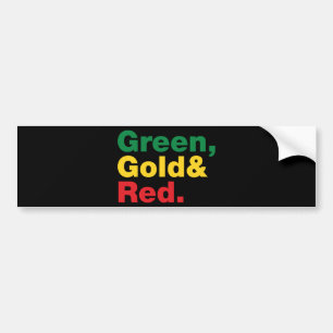 Pegatina Para Coche Verde, Oro & Rojo.