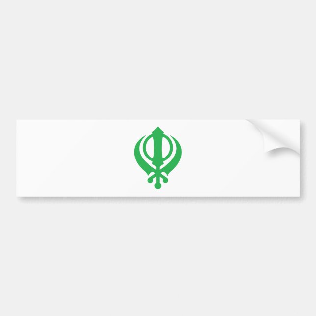Pegatina Para Coche Verde sikh de Khanda (Frente)