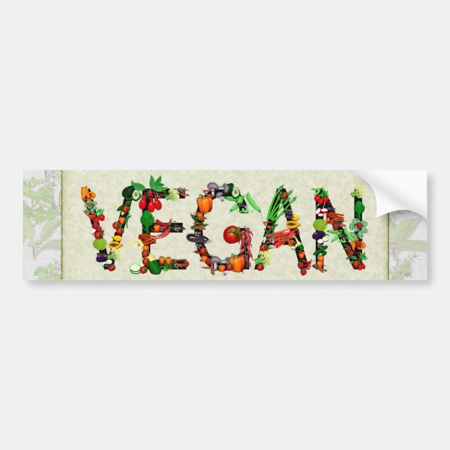 Pegatina Para Coche Verduras del vegano (Frente)