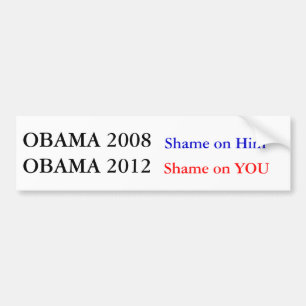 Pegatina Para Coche Vergüenza de Obama 2012 en usted
