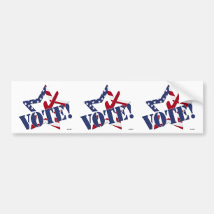 Pegatina Para Coche Verificación Roja Votación Azul con Estrella de la