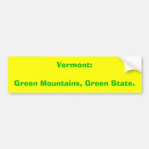 Pegatina Para Coche Vermont: Montañas verdes, estado verde