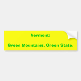 Pegatina Para Coche Vermont: Montañas verdes, estado verde