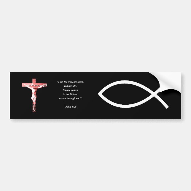 Pegatina Para Coche Verso de la biblia del 14:6 de JUAN (Frente)