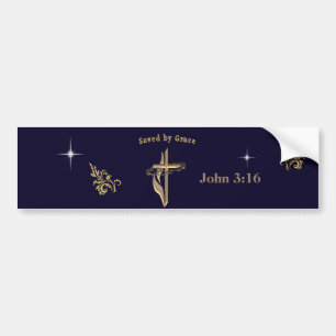 Pegatina Para Coche Verso de la Biblia salvado por Grace