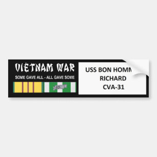 PEGATINA PARA COCHE VETERANO DE GUERRA DE USS BON HOMME RICHARD