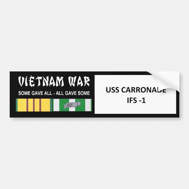 PEGATINA PARA COCHE VETERANO DE GUERRA DE USS CARRONADE VIETNAM (Frente)