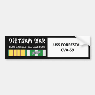 PEGATINA PARA COCHE VETERANO DE GUERRA DE USS FORRESTAL VIETNAM