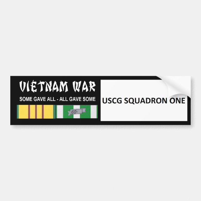 PEGATINA PARA COCHE VETERANO DE GUERRA DE VIETNAM DE LA ESCUADRILLA (Frente)