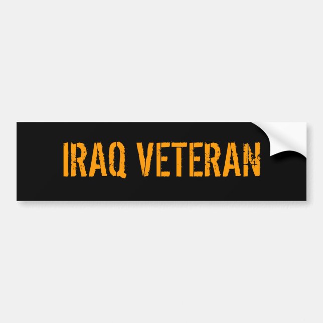 PEGATINA PARA COCHE VETERANO DE IRAQ (Frente)