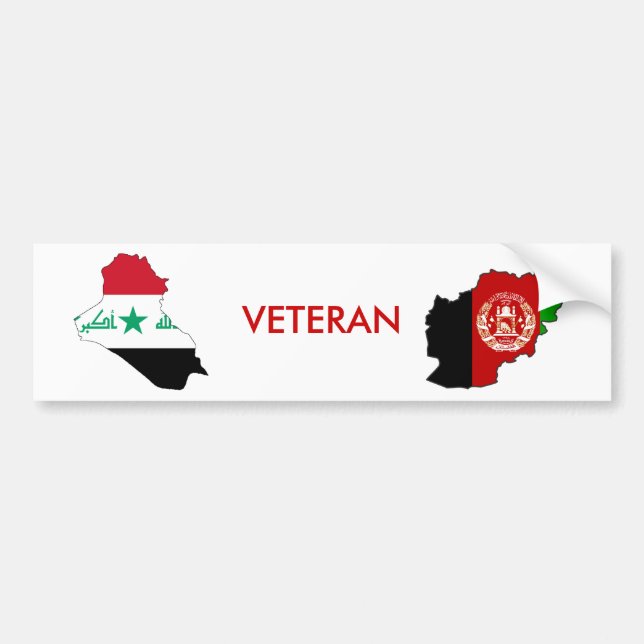 Pegatina Para Coche Veterano de Iraq y de Afganistán (Frente)