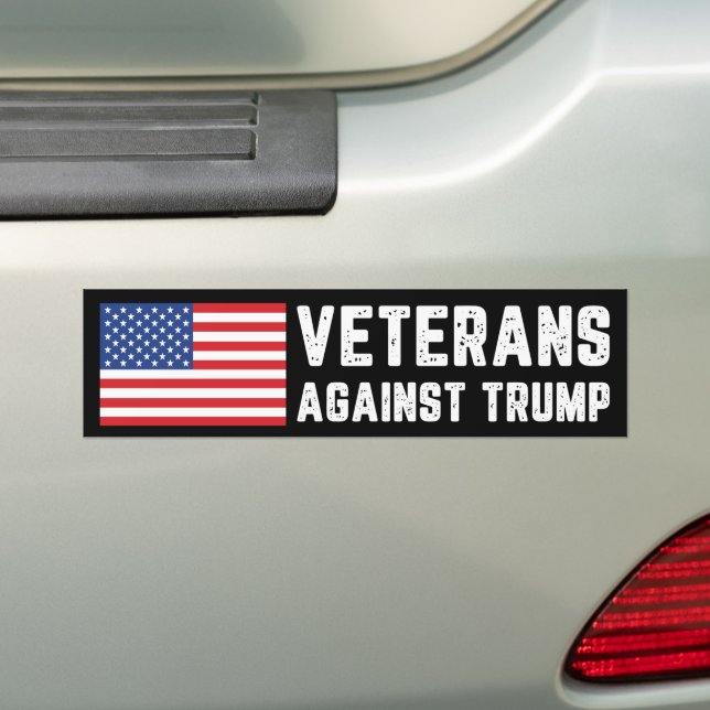 Pegatina Para Coche Veteranos contra Trump (en coche)