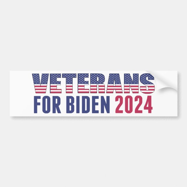 Pegatina Para Coche Veteranos de Biden 2024 (Frente)