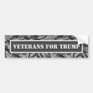 Pegatina Para Coche Veteranos del patrón de camo gris de TRUMP