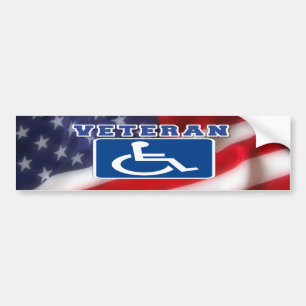 Pegatina Para Coche Veteranos discapacitados de los Estados Unidos