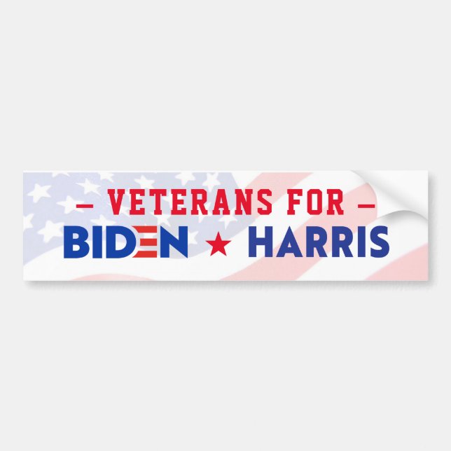 PEGATINA PARA COCHE VETERANOS PARA JOE BIDEN Y KAMALA HARRIS 2020 (Frente)