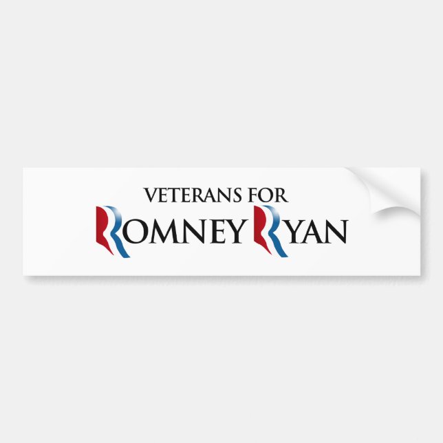 Pegatina Para Coche VETERANOS PARA ROMNEY RYAN.png (Frente)