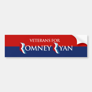 PEGATINA PARA COCHE VETERANOS PARA ROMNEY RYAN - .PNG