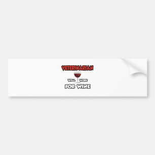 Pegatina Para Coche Veterinaria... Trabajará Para El Vino