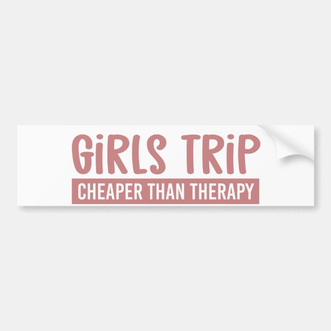 Pegatina Para Coche Viaje de chicas más barato que Chicas de terapia V (Frente)