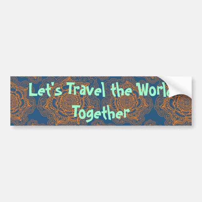 Pegatina Para Coche Viajemos el mundo junto (Frente)