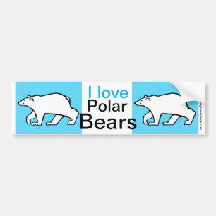 Pegatina Para Coche Vida silvestre - Amo los OSOS POLARES - Naturaleza