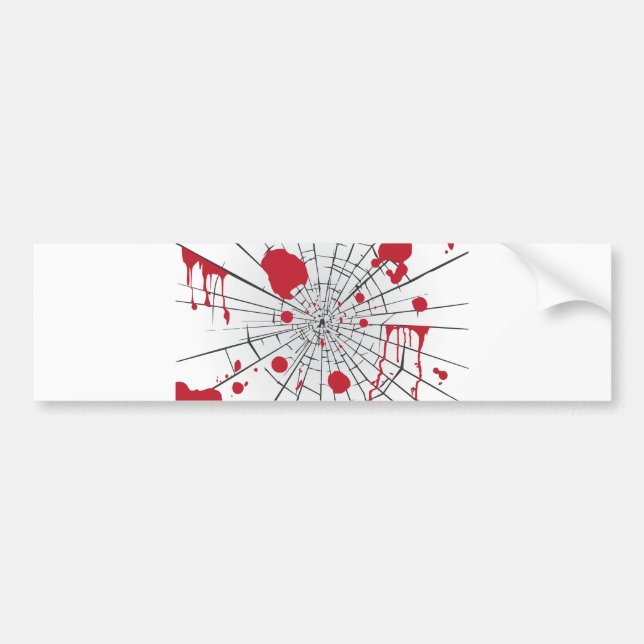 Pegatina Para Coche vidrio destrozado de halloween (Frente)