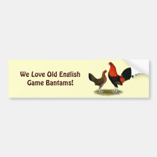 Pegatina Para Coche Viejo juego inglés Bantams:  Par rojo BB