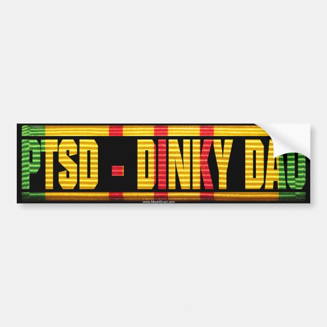 Pegatina Para Coche Vietnam PTSD - Cinta pequeña de Dau (Frente)