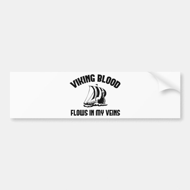 Pegatina Para Coche Viking Blood Flows In My Veins (Frente)