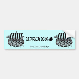 Pegatina Para Coche Vikingos en el dibujo blanco y negro de la tinta