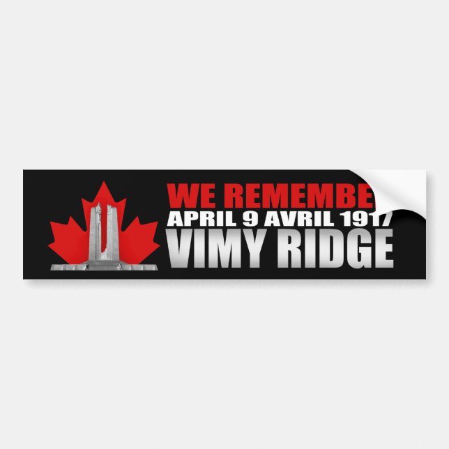 Pegatina Para Coche Vimy Ridge que recordamos (Frente)
