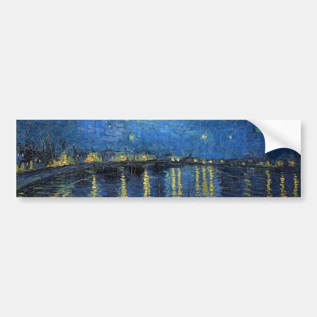 Pegatina Para Coche Vincent van Gogh - Noche estrellada sobre el Ródan (Frente)