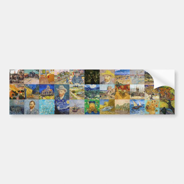 Pegatina Para Coche Vincent van Gogh - Piquetas maestras del mosaico (Frente)