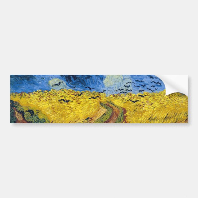 Pegatina Para Coche Vincent van Gogh - Wheatfield con cuervos (Frente)