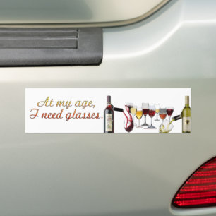 Pegatina Para Coche Vino de uvas fermentadas de SlipperyJoe's Glasses 
