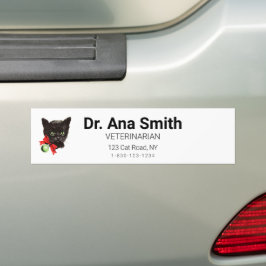 Pegatina Para Coche Vintage Black Cat profesión veterinaria