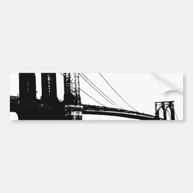 Pegatina Para Coche Vintage Brooklyn Bridge (Frente)